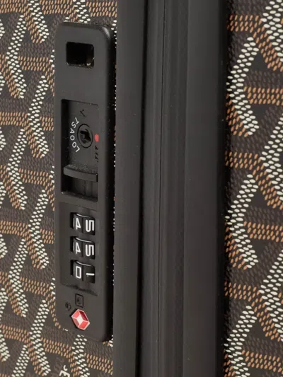 Pre-owned Goyard Satolas Gm Ine Rolling Suitcase In Black