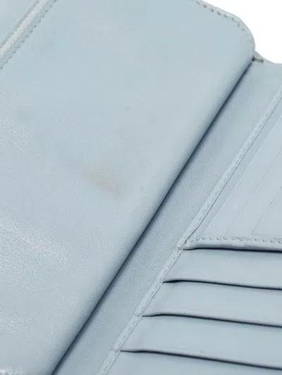 Pre-owned D&g Vintage Quilted Leather Wallet In Blue