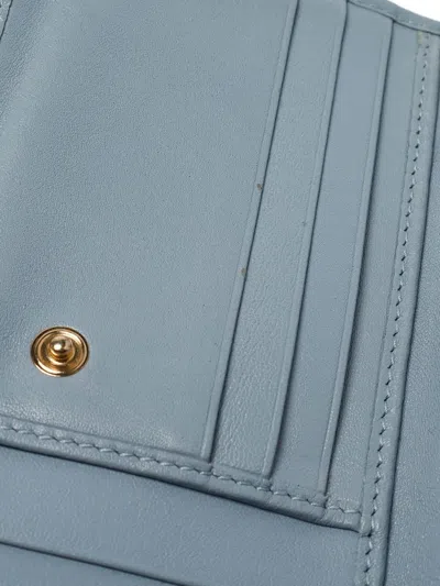 Pre-owned D&g Vintage Quilted Leather Wallet In Blue