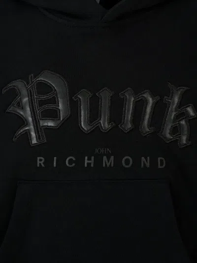 John Richmond Junior Punk-logo Hoodie In Black