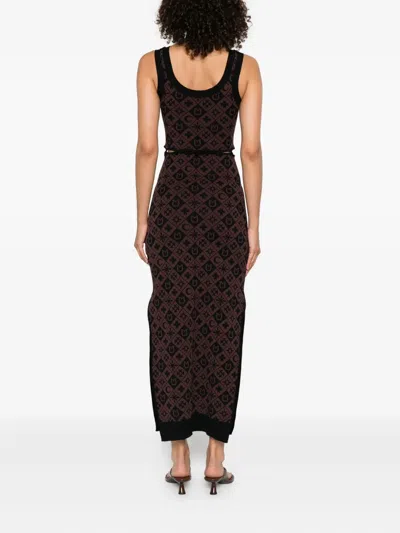 Nanushka Cut-out Patterned Midi Dress In Brown