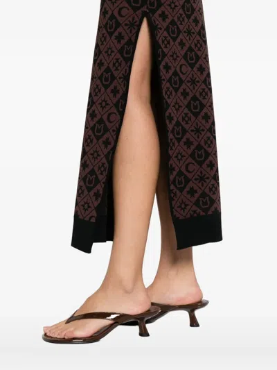 Nanushka Cut-out Patterned Midi Dress In Brown