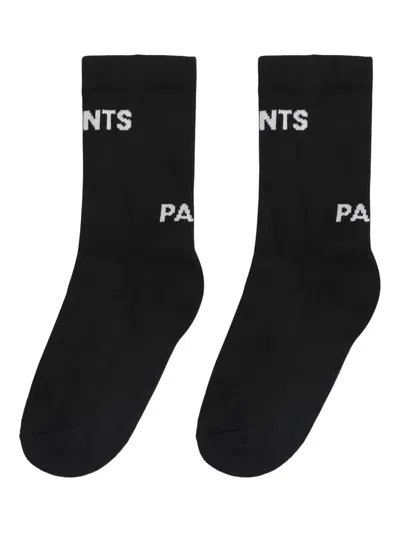 Vetements Logo-pattern Cotton-blend Socks In Black