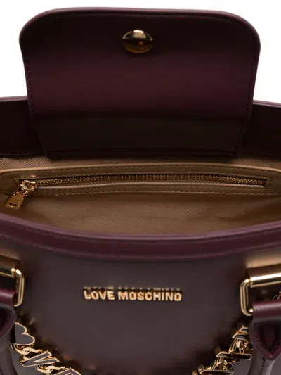 Love Moschino Chain-embellished Tote Bag In Purple