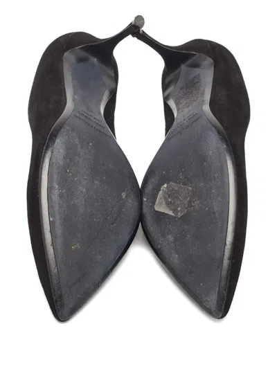 Pre-owned Nicholas Kirkwood 75mm Faux Pearl-detailed Suede Pumps In Black