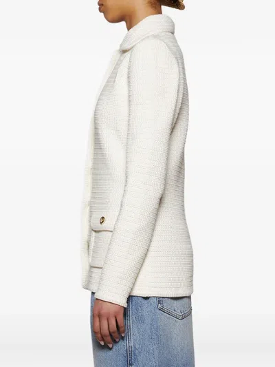 Gucci Crochet Button Cardigan In White