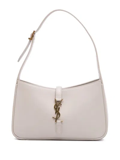 Pre-owned Saint Laurent 2023 Leather Le 5 A 7 Shoulder Bag In White