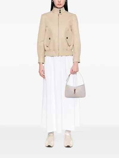 Pre-owned Saint Laurent 2023 Leather Le 5 A 7 Shoulder Bag In White