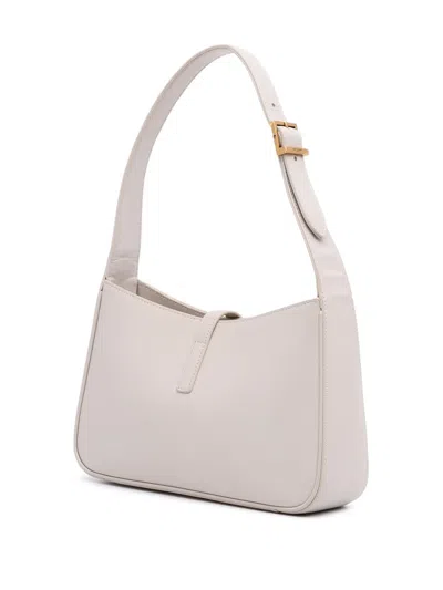 Pre-owned Saint Laurent 2023 Leather Le 5 A 7 Shoulder Bag In White