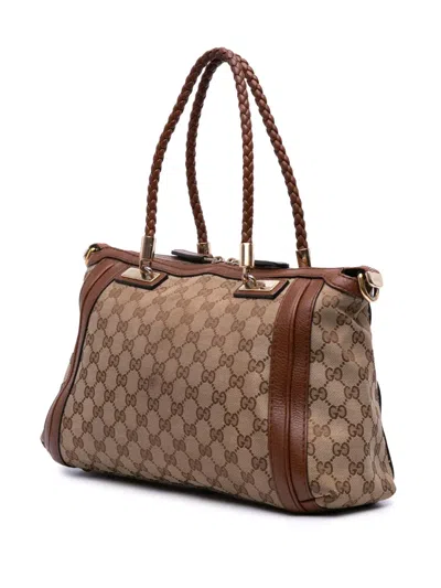 Pre-owned Gucci 2016-2025 Gg Canvas Bella Satchel