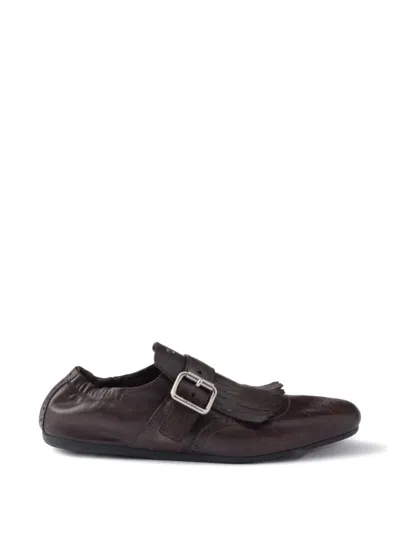 Prada Fringed Buckle Shoes