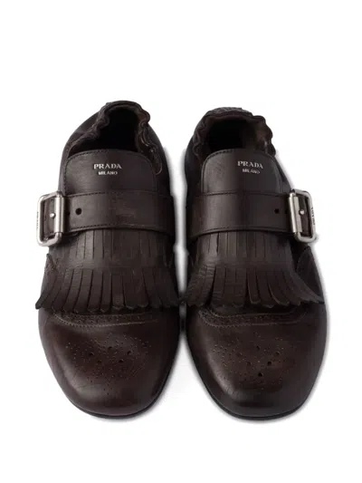 Prada Fringed Buckle Shoes