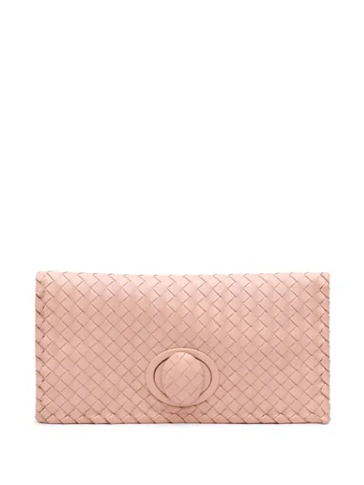 Pre-owned Bottega Veneta 2012-2025 Nappa Intrecciato Flap Clutch Bag