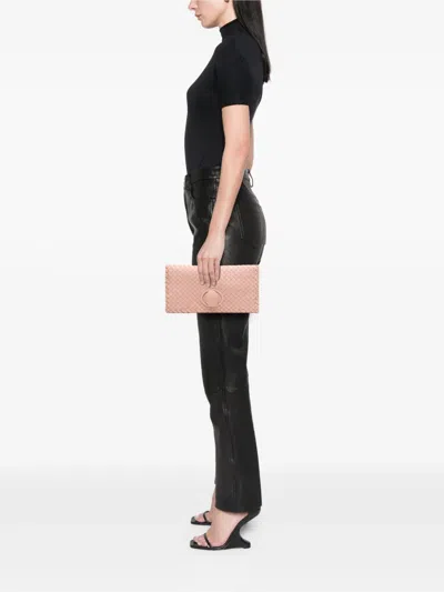 Pre-owned Bottega Veneta 2012-2025 Nappa Intrecciato Flap Clutch Bag
