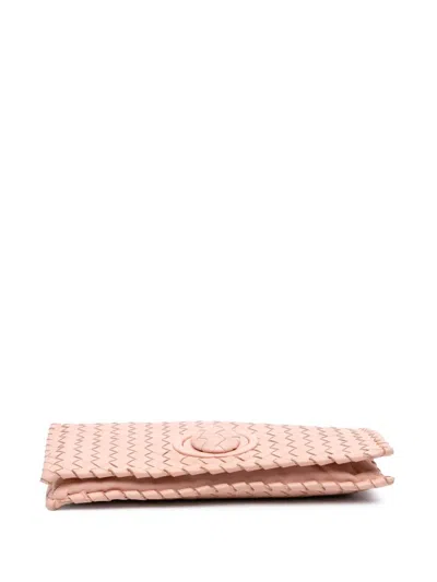 Pre-owned Bottega Veneta 2012-2025 Nappa Intrecciato Flap Clutch Bag