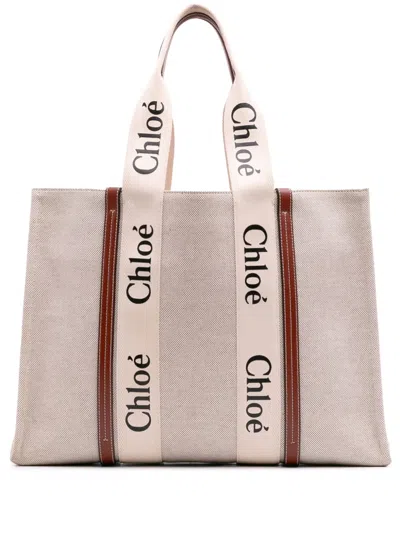 Pre-owned Chloé 2021 Large Woody Canvas Tote Bag