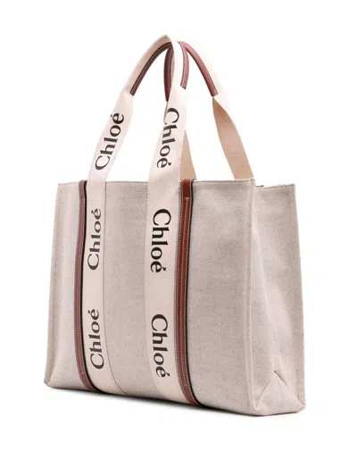 Pre-owned Chloé 2021 Large Woody Canvas Tote Bag