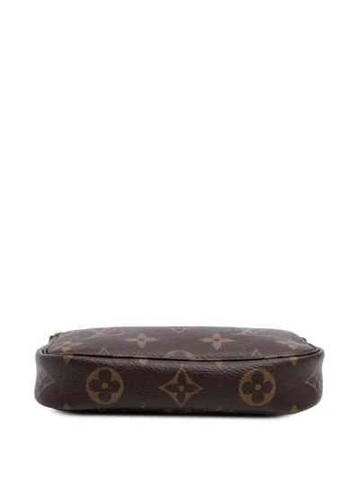 Pre-owned Louis Vuitton 2020 Monogram Mini Pochette Accessoires Handbag In Brown