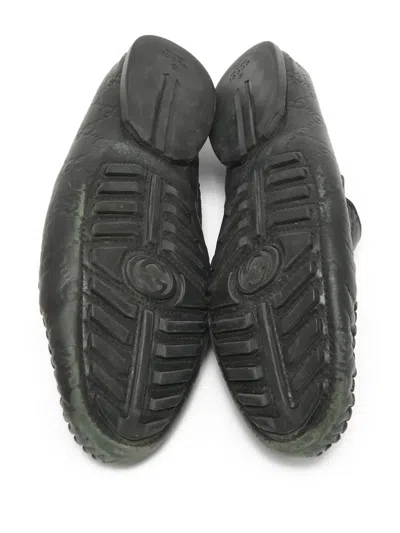 Pre-owned Gucci Leather Loafers In Black