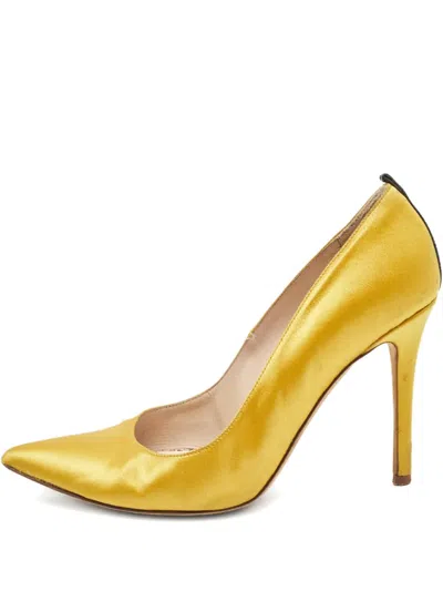 Pre-owned Sjp By Sarah Jessica Parker Leather Heeled Pumps In Yellow