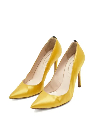 Pre-owned Sjp By Sarah Jessica Parker Leather Heeled Pumps In Yellow