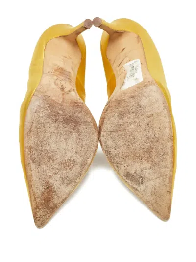 Pre-owned Sjp By Sarah Jessica Parker Leather Heeled Pumps In Yellow