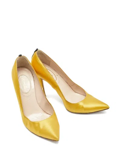 Pre-owned Sjp By Sarah Jessica Parker Leather Heeled Pumps In Yellow