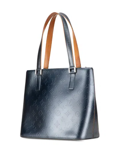 Pre-owned Louis Vuitton 2002 Monogram Mat Stockton Tote Bag In Blue