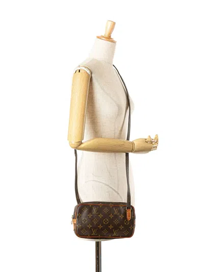Pre-owned Louis Vuitton 1991 Monogram Pochette Marly Bandouliere Crossbody Bag In Brown