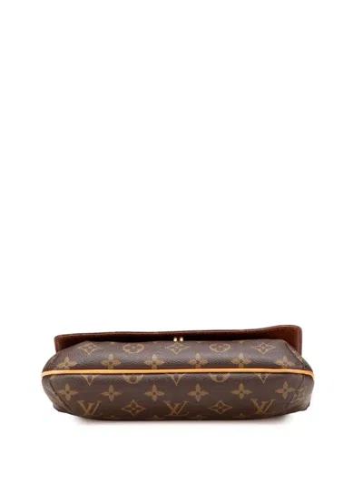 Pre-owned Louis Vuitton 2001 Monogram Musette Tango Long Strap Crossbody Bag In Brown