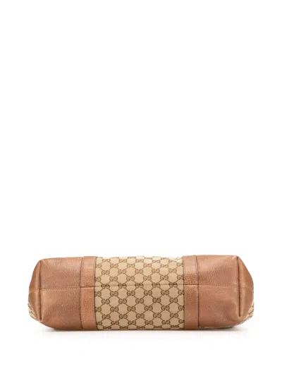 Pre-owned Gucci 2000-2015 Gg Canvas Miss Gg Tote Bag In Brown