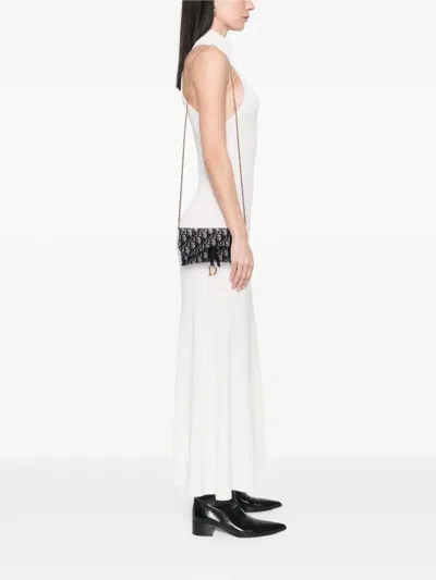 Pre-owned Dior 2019 Oblique Canvas Saddle Wallet On Chain Crossbody Bag