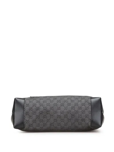 Pre-owned Gucci 2000-2015 Gg Denim Tote Bag In Gray
