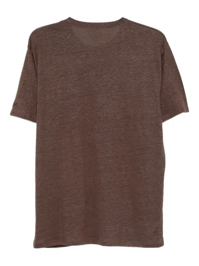 Mc2 Saint Barth Linen T-shirt In Brown
