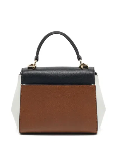 Pre-owned Michael Kors Studded Leather Tote Bag In Brown