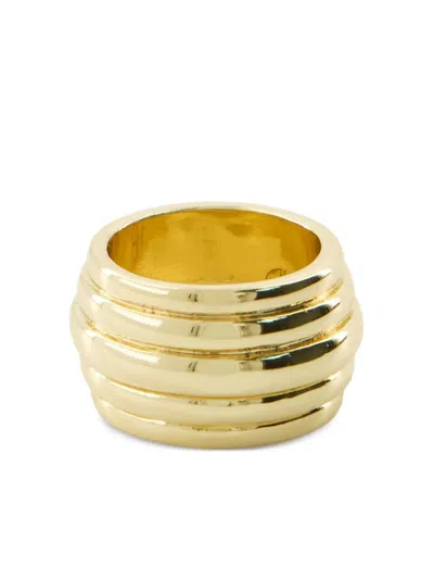 Anine Bing Ribbed Gold Ring In Gold
