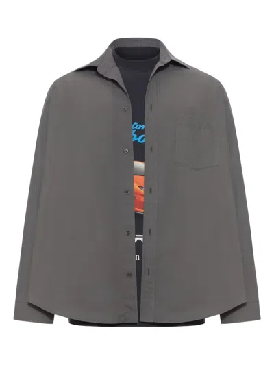 Balenciaga X Automobili Lamborghini Layered Poplin Shirt In Gray