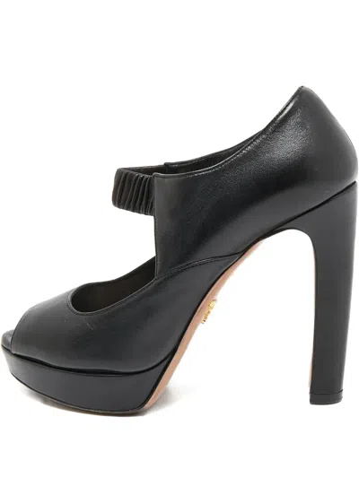 Pre-owned Prada 120mm Peep-toe Pumps In Black