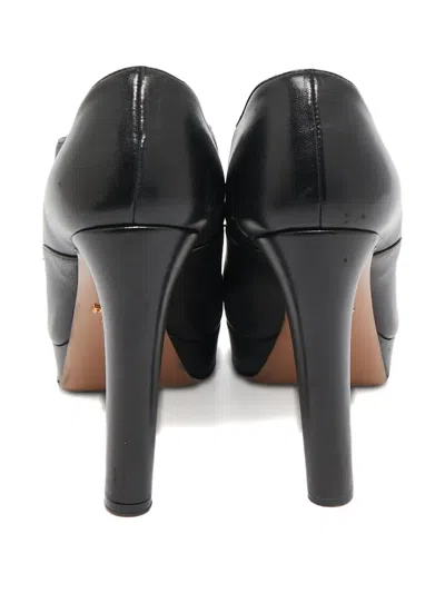 Pre-owned Prada 120mm Peep-toe Pumps In Black