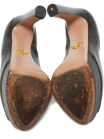 Pre-owned Prada 120mm Peep-toe Pumps In Black