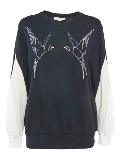 Pre-owned Stella Mccartney Bird-embroidery Sweatshirt In Blue
