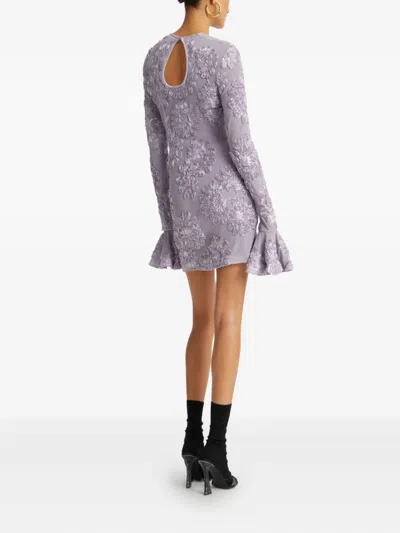 Rotate Birger Christensen 3d Mesh Mini Dress In Purple