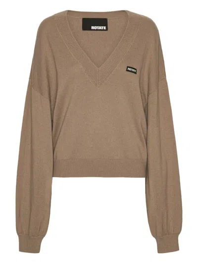 Rotate Birger Christensen Sweater Rotate Woman Color Beige In Brown