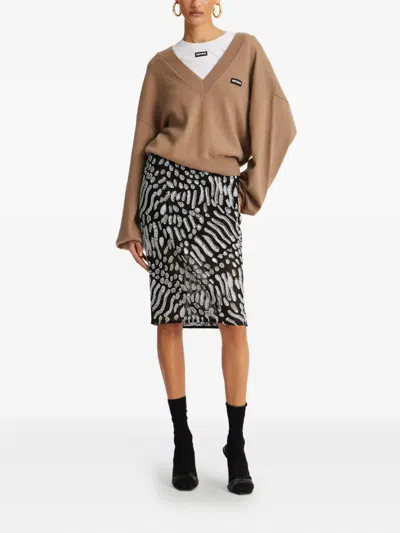 Rotate Birger Christensen Sweater Rotate Woman Color Beige In Brown