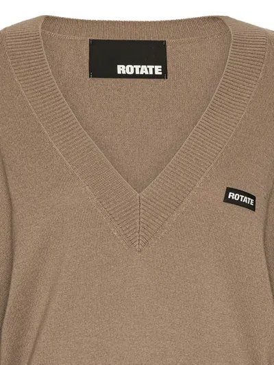 Rotate Birger Christensen Sweater Rotate Woman Color Beige In Brown