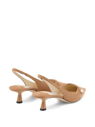 Jimmy Choo 45mm Amita Pearl-embellished Slingback Pumps In Neutral