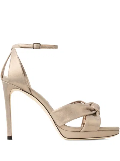 Jimmy Choo 85mm Rosie Knotted Ankle-strap Sandals
