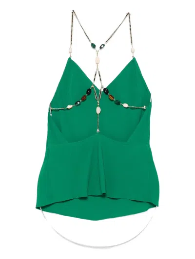 Ba&sh Chain-embellished Top In Green