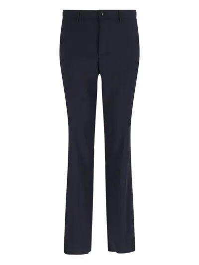 Giorgio Armani Navy Virgin Wool Tailored Suit In Blue