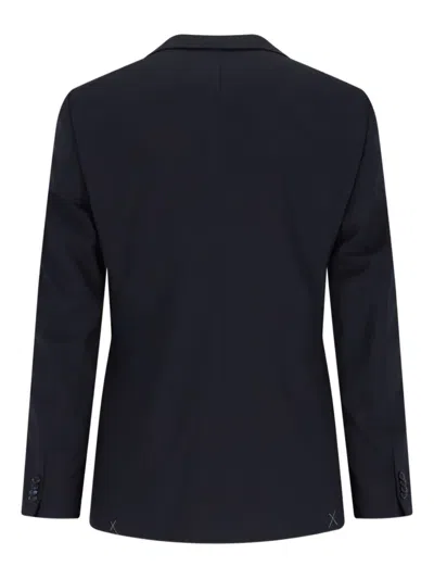 Giorgio Armani Navy Virgin Wool Tailored Suit In Blue